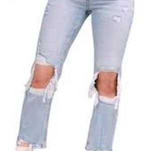 Distressed Light Blue Jeans
